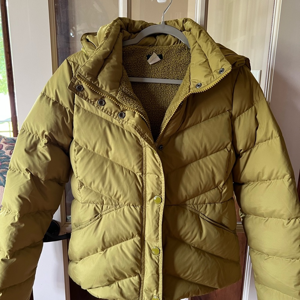 J Crew Coat with Fleece Lining and Removable Hood